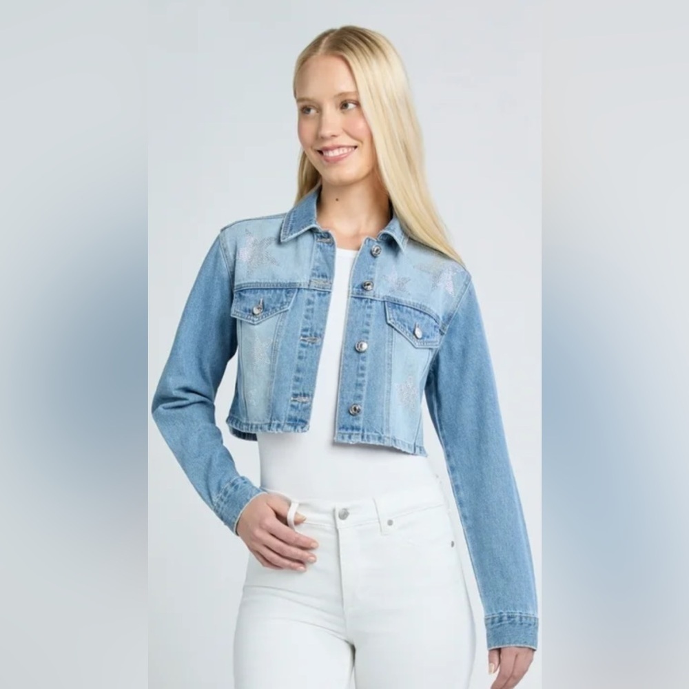 Madden NYC Blue Denim cropped Jacket